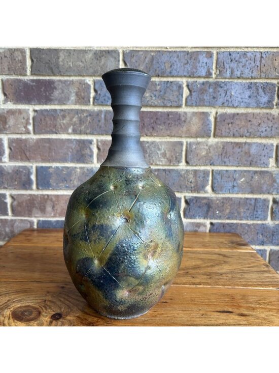 Unmarked | Accents | Raku Pottery Iridescent Vase 3 Inches Tall ...